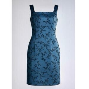 Vintage Whimsigoth Satin Glitter Floral Mini Dress Goth Glam Party